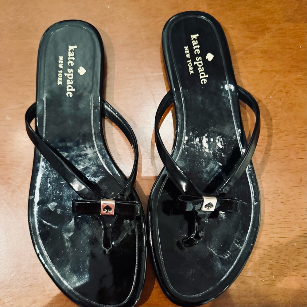 NWT - Kate Spade Glossy Black Sandals